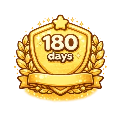 180 day milestone badge