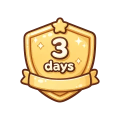 3 day milestone badge